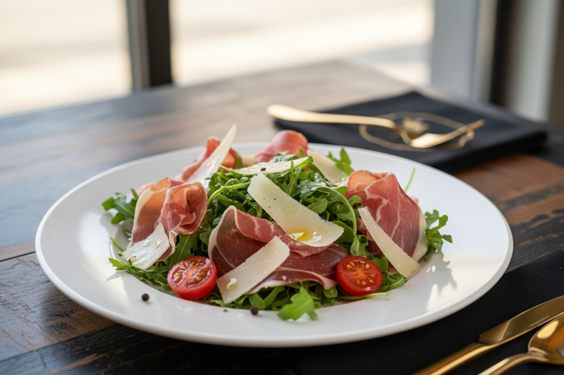 Salade Coppa Roquette Parmesan LAKOUM - Recette Fraîche 15 min